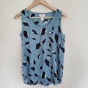 LOFT Robin's Egg Blue Leaf Tank Top Extra Small